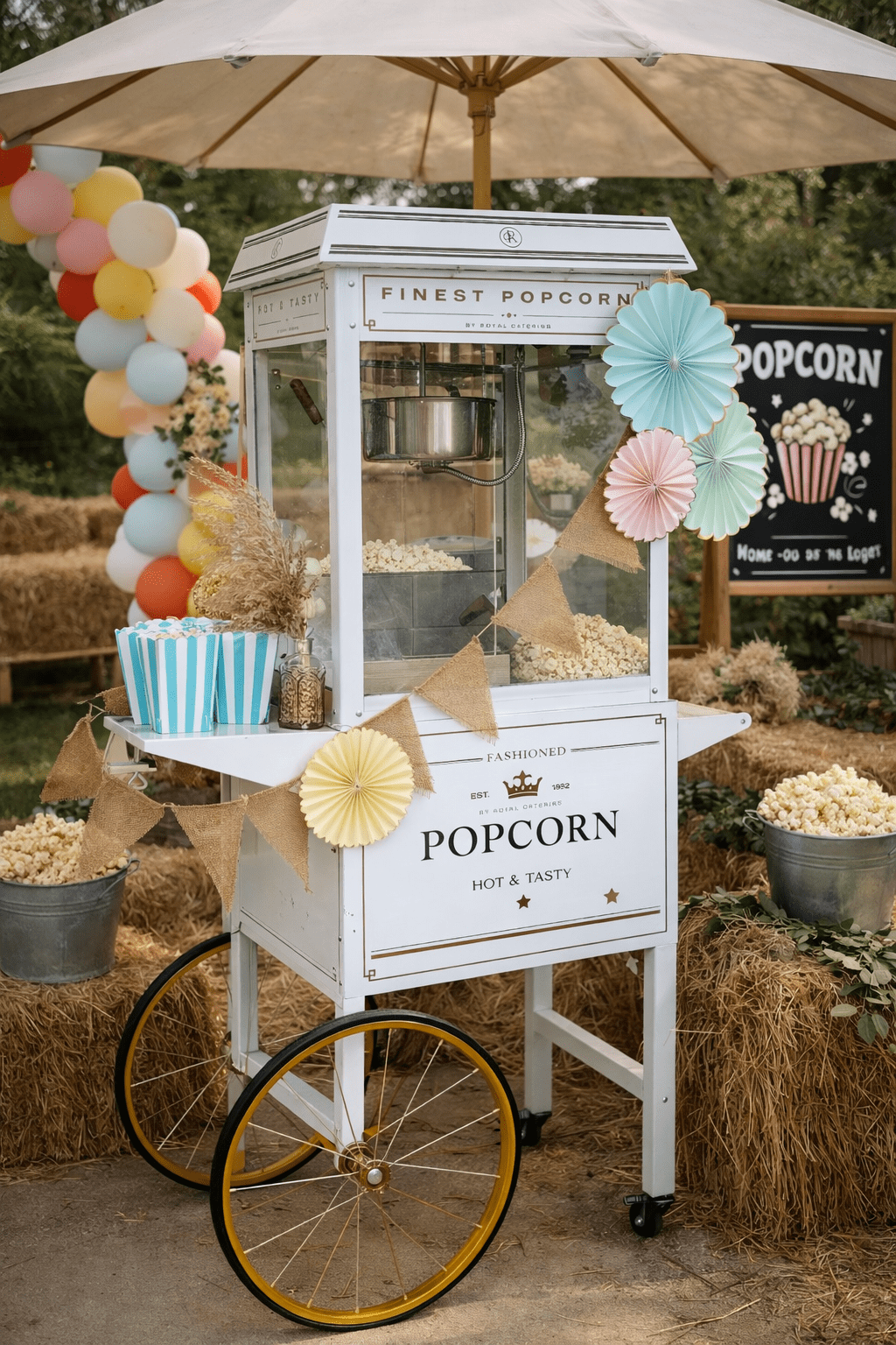 Carretto dei popcorn per family day